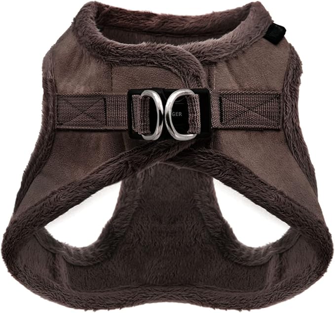 Voyager Step-in Plush Dog Harness – Soft Plush, Step in Vest Harness for Small and Medium Dogs by Best Pet Supplies - Chocolate Suede, XL (Chest: 20.5-23") (Pack of 2)