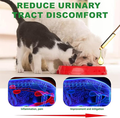Urinary Tract for Cats, Cat & Dog Urinary Tract Drops Infection Remedy with Cranberry Dog Supplements, Cranberry Kidney Bladder Support Supplement - 60ml / 2 Fl.oz