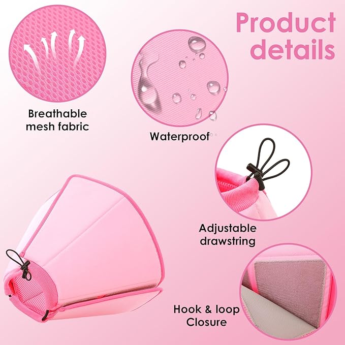 AOFITEE Soft Dog Cone Collar, Adjustable Dog Cone for Dogs to Stop Licking, Dog Cones for Small Medium Large Dogs, Breathable Elizabethan Collar Wound Healing After Surgery(Pink,S)