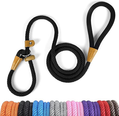 lynxking 6 FT Dog Leash Slip Lead 2 Pack Strong Heavy Duty Braided Dog Training Leash No Pull Training Lead Leashes for Medium Large and Small Dogs