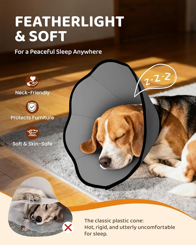 MIDOG Dog Cone Collar After Surgery, Soft Dog Cone Alternative to Stop Licking,Adjustable Elizabethan Recovery Cones