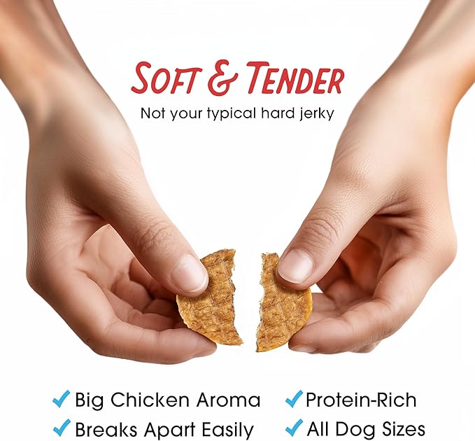 Farmland Traditions Dogs Love Chicken Jerky Dog Treats with Only 3 Ingredients and No Fillers, 6 Ounce Bag