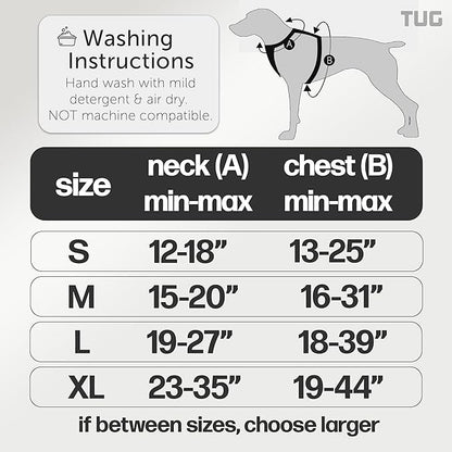 TUG Dog Harness with 2 Leash Connection Points | Adjustable, Padded, Lightweight | Handle on Back | No-Pull Front Clip (XL, Green)