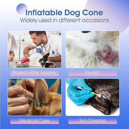 Inflatable Dog Cone for Large Dogs- Lightweight Neck Recovery ECollar,Comfortable Donut E-Collar After Surgery Anti-Licking & Biting,Waterproof Easy to Clean (Purple,XL)