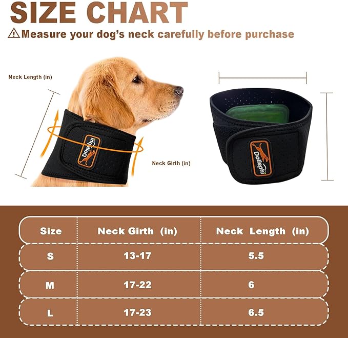 Dog Neck Brace with Hot/Cold Compress, Cervical Spine Support Collar for Dogs with IVDD, Neck Pain, Injury & Post-Surgery Recovery(S)