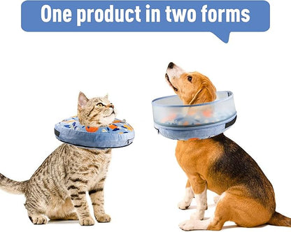 Inflatable Dog Cone, Soft Dog Cone Collar After Surgery for Alternative with Enhanced Anti-Licking Guard Shield Adjustable Detachable, Elizabethan Collar (XL, Orange)