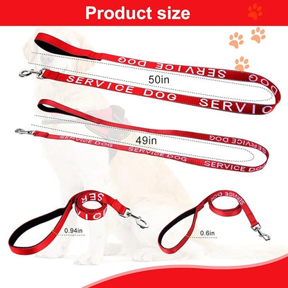 YeeBeny Service Dog Leash, Emotional Support Leash with Neoprene Handle and Reflective Lettering, Service Dog Stuff for Vest for Harnesses, Vests or Collars (Black, 0.94width)