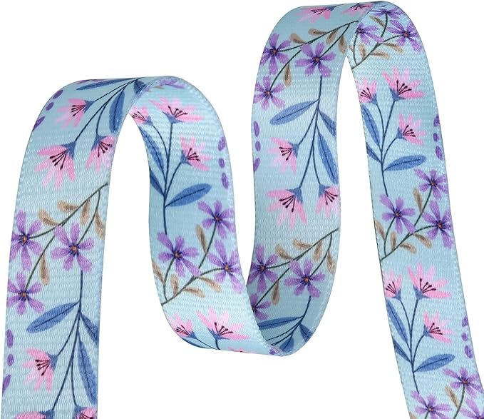 Mihqy Dog Collar and Leash Set with Bohemia Floral Tribal Geometric Patterns - Soft Ethnic Style Collar Adjustable for Small Medium Large Dogs(Pink + Purple Floral Set,M)