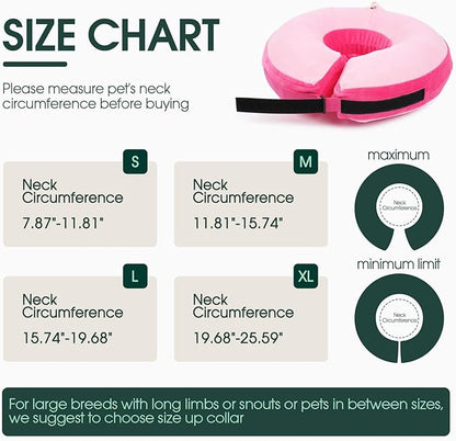 Kuoser Inflatable Dog Cone Collar, Soft Dog Cone Alternative After Surgery,Dogs Donut Collar to Stop Licking, Inflatable Doggie Neck Pillow,Comfortable Recovery E-Collar for Small Medium Large Dogs,XL