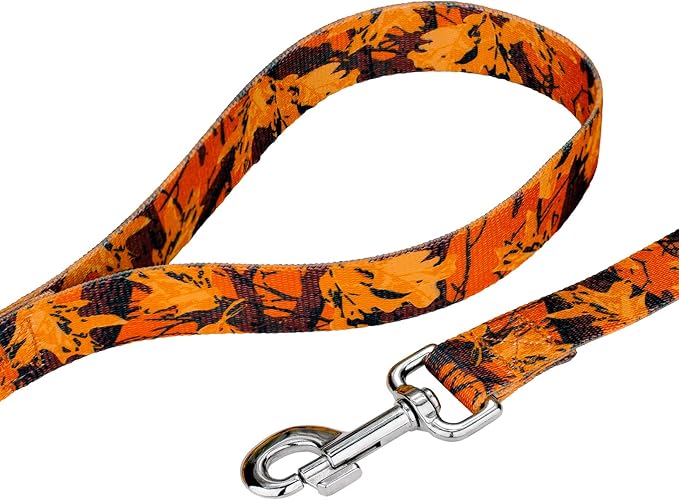 Country Brook Petz - Orange Sunset Camo Martingale Dog Collar and Leash - Military and Camo Collection Featuring Rugged Designs (1/2 Inch, Extra Small)