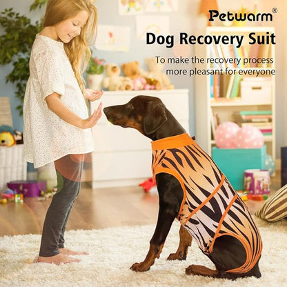 PetWarm Dog Recovery Suit, Surgical Suit for Dogs Female Spay Male Neutered, Dog Onesie for Surgery, Anti-Licking Dog Surgery Recovery Suit, Leopard Pattern, Yellow, M