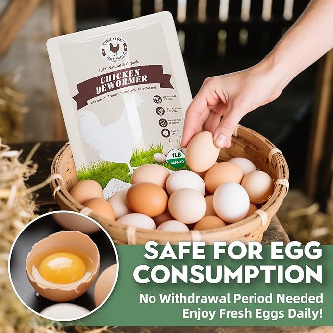 Chicken Dewormer Powder - 2LB | All-Natural Formula for Effective Worm Relief & Poultry Gut Health | Safe for Laying Hens & Eggs | Trusted Farm Solution