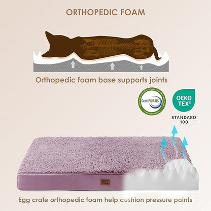 EHEYCIGA Orthopedic Medium Dog Beds for Small Dogs with Removable Washable Cover for Crate, Fog Purple, 30x20