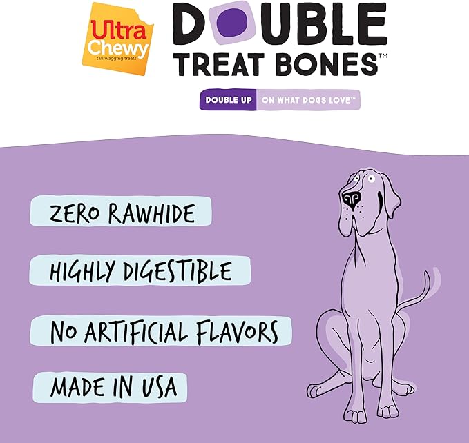 Ultra Chewy Peanut Butter, Chicken, Bacon and Cheese Flavors: Long-Lasting Treats Made in USA for Large and Small Breeds, Highly Digestible, for Aggressive Chewers (Favorite Flavors, 10 Count)