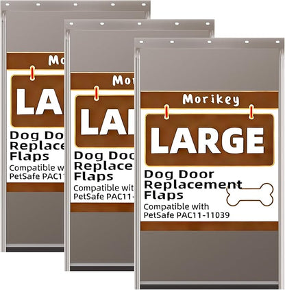 3 Pack Large Dog Door Replacement Flap with Screws, Doggie Door Replacement Flaps Compatible with PAC11-11039, Measures 10 1/8" X 16 7/8", Weather Resistant and Easy to Install
