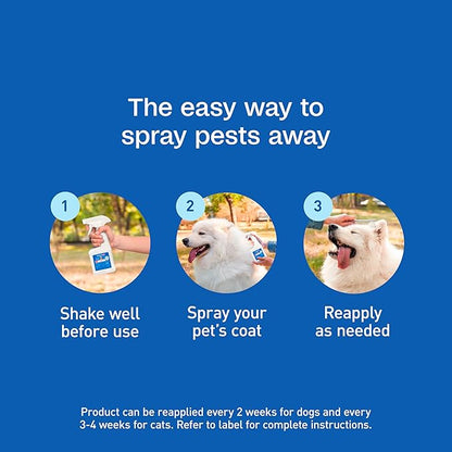 ADAMS Plus Flea & Tick Dog and Cat Spray, Kills Fleas & Ticks, Repels Mosquitoes, Prevents Flea Infestations for up to 2 Months, Flea Treatment for Dogs, Cats, Puppies, & Kittens, 8 Fl oz