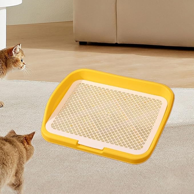 Dog Toilet Training, Toilet Puppy Pad Holder, Non-Slip, with Column, Dog Pee Holder, Training Pad for, Home, Dorm, Yellow