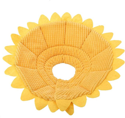 Cat Cone, Pet Recovery Collar Sunflower Shape Pet Elizabethan Collar Pet Recovery Cone Adjustable Pet Collar for Cat Dog (No. 2 Neck Circumference 20-23cm)