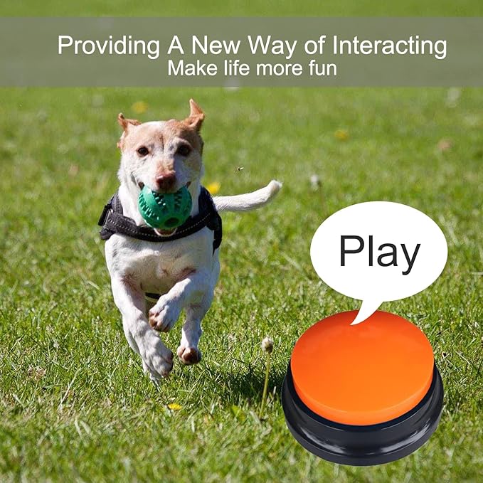 Artist Unknown 4 Color Voice Recording Button, Dog Buttons for Communication Pet Training Buzzer, 30 Second Record & Playback, Funny Gift for Study Office Home - 4 Color Packs