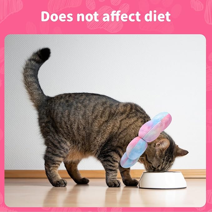 Dog Cat Surgical Recovery Cone Dog Protective Collar, Pet Recovery E-Collar Soft Neck Cone to Stop Licking Wound for Cats & Kittens Small Dog After Surgery (Pinkblue, S)