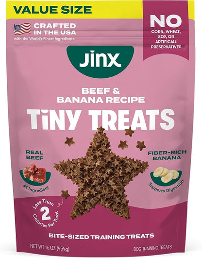 Jinx Beef Dog Training Treats - Healthy All-Natural Mini Bite-Sized Dog Treats for Training with Grass-Fed Beef - Pet Products for All Dogs (Puppies, Adults & Seniors) - 16oz