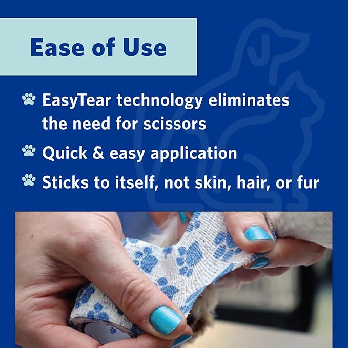 OVIK Health PetFlex No Chew – Flexible Self-Adhering Elastic Bandage for Wound Care – First Aid Wrap for Small Animals Like Dogs, Cats, and Other Pets - 3 inch, 2 Rolls