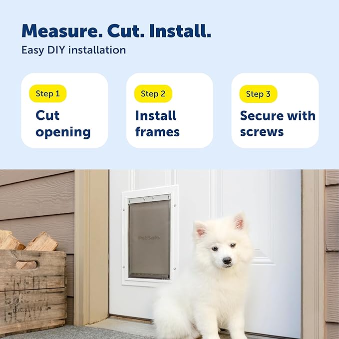 PetSafe Extreme Weather Aluminum Pet Door - Energy-Saving Thermal Barrier Pet Flap with Slide-in Door Locking & Secure Flap Cover - for Dogs Up to 40 Lb - Medium