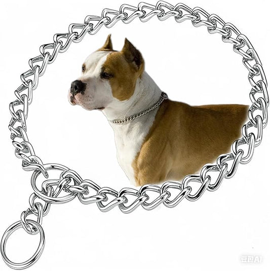 Choker Dog Collars,Metal No Pull Collar Training Chain Choke Collars for Dog for XS Small Medium Large Boys Girls Dogs (Silver,S