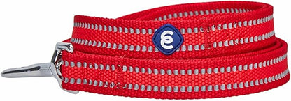 Blueberry Pet Essentials Reflective Back to Basics Matching Dog Harness and Leash Set, Rouge Red, Adjustable Harness with 5 ft Leash for Medium Dogs