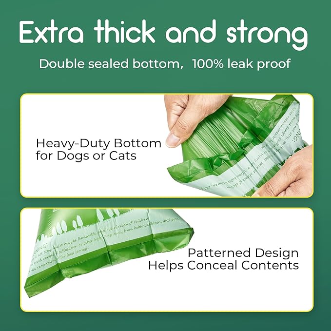ATIFBOP Biodegradable Dog Poop Bags 360 Counts, Leak Proof and Extra Thick Doggy Poop Bags (Unscented)