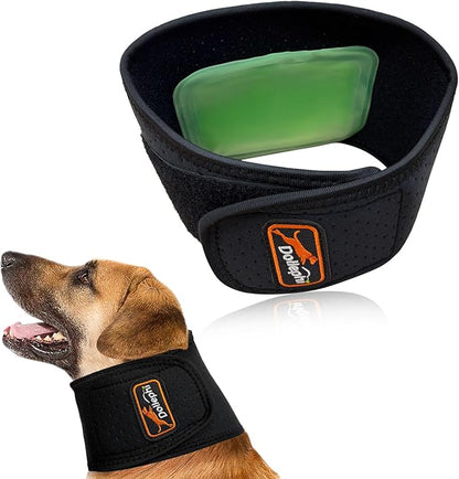 Dog Neck Brace with Hot/Cold Compress, Cervical Spine Support Collar for Dogs with IVDD, Neck Pain, Injury & Post-Surgery Recovery(S)