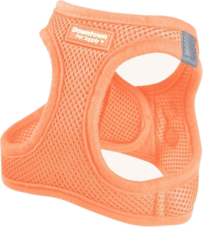 Downtown Pet Supply Step in Dog Harness for Large Dogs - Adjustable, Escape Proof Dog Harness with Reflective Trim - All-Weather, Fast-Drying Padded Mesh Fabric - Tangerine, Small