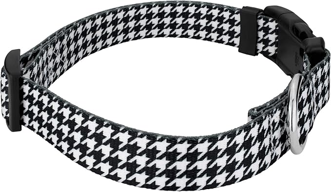 Country Brook Petz - Houndstooth Everyday Dog Collar and Leash - Sports and Athletics Collection Featuring Spirited Designs (1/2 Inch, Extra Small)