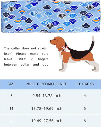 Hosiwei Dog Cooling Collar with Ice Packs - Adjustable Pet Cooling Bandana for Summer, Reusable & Freezable Neck Wrap Scarf for Dogs - Hot Weather Chill Out Accessory