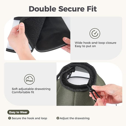 Avont Dog Cone Collar After Surgery, Alternative Adjustable Elizabeth Cone for Medium Large Dogs, Comfy Breathable Pet Recovery Collar to Stop Licking -Dark Green(M)