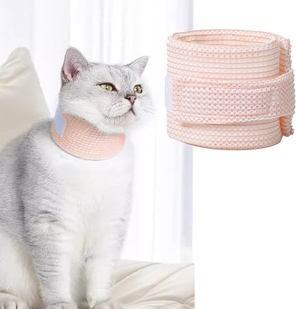 Cat Neck Brace Cover - Breathable Elizabethan Collar for Post-Surgery Recovery Anti-Lick Wound Adjustable Protective Cervical Cone for Small Medium Large Dogs Cats (Neck Girth 11.0-13.8" Depth3.9