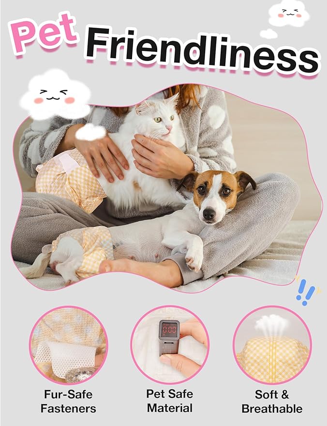 Dono Dog Diapers Female-40PCS, Disposable Female Dog Period Diaper for Heat with Wetness Indicator, Super Absorbent Doggie Puppy Diapers Female for XXS,Small Medium Large Dogs