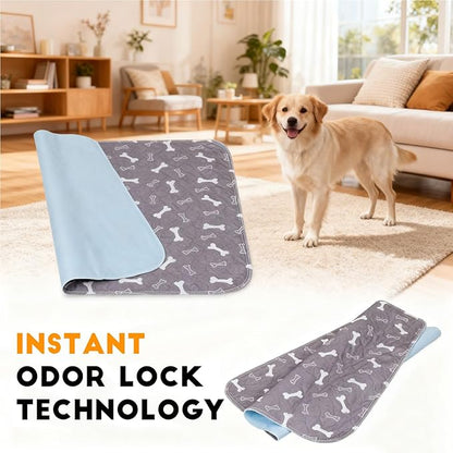 Puppy Pads with Pheromones, Washable Puppy Pee Pads for Dogs Reusable Puppy Pads for Dogs and Cats - Leak & Odor Proof, Non-Slip Base Training Pads for Home & Travel(with Pet Hair Removal Gloves)
