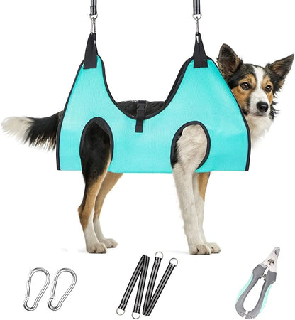 ATESON Dog Grooming Hammock - Upgrade Pet Grooming Harness for Nail Trimming (L 50lb), Dog Sling for Nail Clipping, Dog Hanging Holder Hanger for Cutting Nail with Nail Clippers