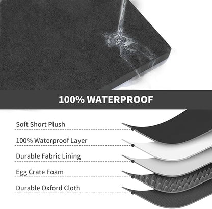 Orthopedic Dog Bed for Extra Large Dogs, XL Comfort Pet Mat for Large Sized Dog 44x32 Inch, Egg Crate Foam with Removable Washable Oxford Cover, Black
