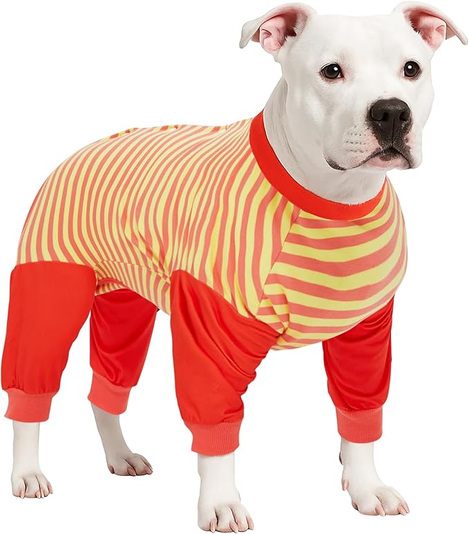 LovinPet Dog Recovery Suit - Medium Large - Full Coverage Large Dog's Bodysuit Wound Protective Surgical Recovery Bodysuit for Abdominal Wounds After Surgery Cut-Out Design of Abdomen,L