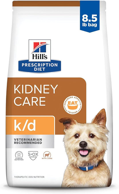 Hill's Prescription Diet k/d Kidney Care Dry Dog Food, Lamb, 8.5 lb. Bag