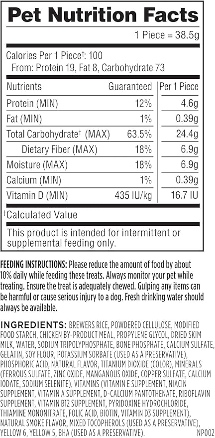 Milk-Bone Brushing Chews Original Chicken Flavor Daily Dental Dog Treats, Large, 8.1 Oz. Bag (Pack of 5)