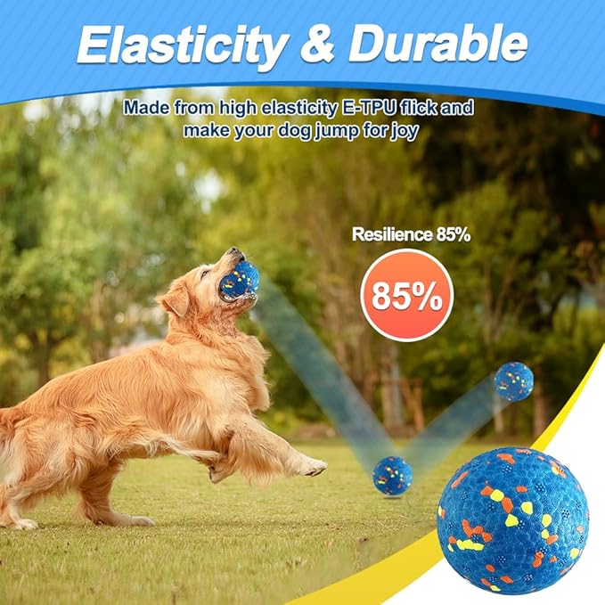 Mankoda Dog Balls, Tennis Ball Toys for Aggressive Chewers, Durable Teething Chew Dog Toys, Diameter 3'' Water Toy Fetch Balls, Interactive Dog Balls for Large and Medium Dogs (1 Ball)