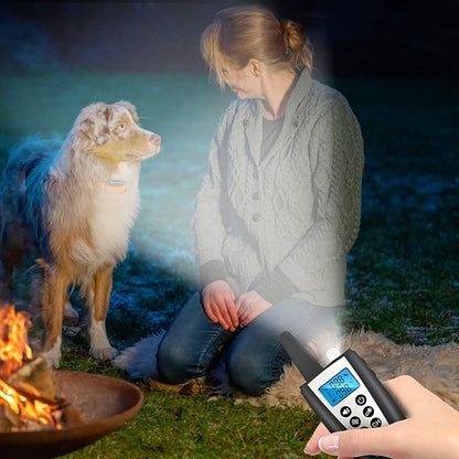 PaiPaitek Automatic Bark Collar with Remote for Large Dog, Up to 3300ft Range Bark and Training Collar Combo, 100% Waterproof Dog Bark Shock Collar with Flashlight
