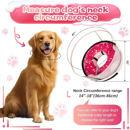 CNEO Inflatable Dog Cone Collar with Detachable Enhanced Anti-Licking Shield, Soft Neck Donut Collar for Dogs After Surgery, Adjustable Dog Cone Alternative for Large Medium Small Dogs & Cats