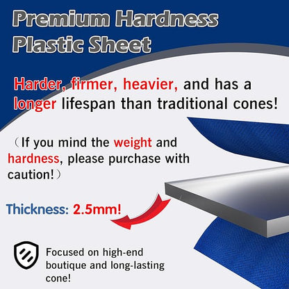 Hard & Heavy Plastic Dog Cone Collar Alternative for Medium Dogs (French Bulldog Dachshund), Adjustable Elizabethan Protective Cone for Healing, Comfortable Recovery Collar Cone of Shame Anti-Lick