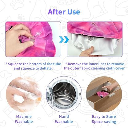 Dog Cone, Y-blue Cone Collar Inflatable Dog Neck Collar Recovery E-Collar Alternative, Cat Donut Collar After Surgery for Dogs and Cats(Rose Purple, S)