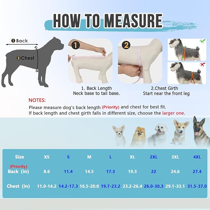 Lukovee Recovery Suit for Dogs, Zipper On Recovery Suit for Female Male Dog, Onesie Abdominal Wounds Cone E-Collar Alternative Prevent Licking Spay Recovery Suit (XL, 2TPU)