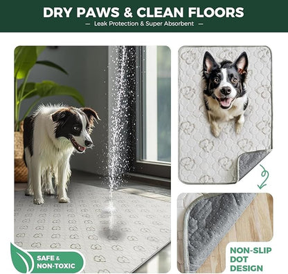 FXW Washable Pee Pads for Dogs, Leak-Proof & Non-Slip, Specifically Designed for Potty Training, 39" Square, Khaki, 1 Pack
